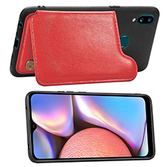 Silikon Hülle Handyhülle Ultra Dünn Schutzhülle Tasche Flexible mit Magnetisch S04D für Samsung Galaxy A10s Rot