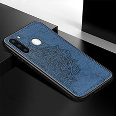 Silikon Hülle Handyhülle Ultra Dünn Schutzhülle Tasche Flexible mit Magnetisch S04D für Samsung Galaxy A21 European Blau