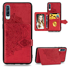 Silikon Hülle Handyhülle Ultra Dünn Schutzhülle Tasche Flexible mit Magnetisch S04D für Samsung Galaxy A50S Rot