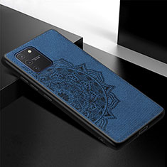Silikon Hülle Handyhülle Ultra Dünn Schutzhülle Tasche Flexible mit Magnetisch S04D für Samsung Galaxy A91 Blau