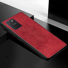 Silikon Hülle Handyhülle Ultra Dünn Schutzhülle Tasche Flexible mit Magnetisch S04D für Samsung Galaxy A91 Rot