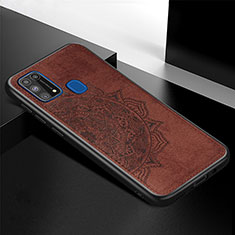 Silikon Hülle Handyhülle Ultra Dünn Schutzhülle Tasche Flexible mit Magnetisch S04D für Samsung Galaxy M31 Prime Edition Braun