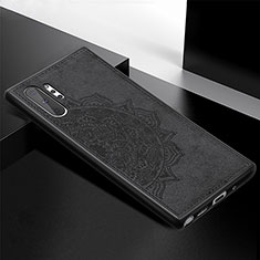 Silikon Hülle Handyhülle Ultra Dünn Schutzhülle Tasche Flexible mit Magnetisch S04D für Samsung Galaxy Note 10 Plus 5G Schwarz