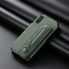 Silikon Hülle Handyhülle Ultra Dünn Schutzhülle Tasche Flexible mit Magnetisch S04D für Xiaomi Redmi 9i Grün