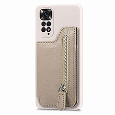 Silikon Hülle Handyhülle Ultra Dünn Schutzhülle Tasche Flexible mit Magnetisch S04D für Xiaomi Redmi Note 11 4G (2022) Beige