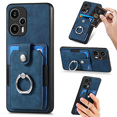 Silikon Hülle Handyhülle Ultra Dünn Schutzhülle Tasche Flexible mit Magnetisch S04D für Xiaomi Redmi Note 12 Turbo 5G Blau