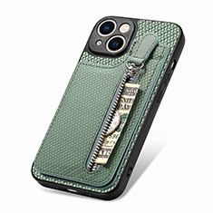 Silikon Hülle Handyhülle Ultra Dünn Schutzhülle Tasche Flexible mit Magnetisch S05D für Apple iPhone 14 Plus Grün