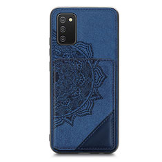Silikon Hülle Handyhülle Ultra Dünn Schutzhülle Tasche Flexible mit Magnetisch S05D für Samsung Galaxy A02s Blau