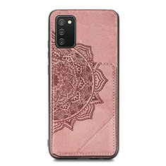 Silikon Hülle Handyhülle Ultra Dünn Schutzhülle Tasche Flexible mit Magnetisch S05D für Samsung Galaxy A02s Rosegold