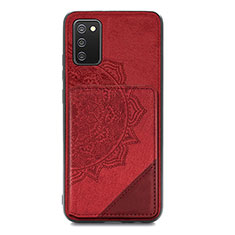 Silikon Hülle Handyhülle Ultra Dünn Schutzhülle Tasche Flexible mit Magnetisch S05D für Samsung Galaxy A02s Rot