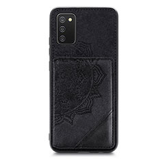 Silikon Hülle Handyhülle Ultra Dünn Schutzhülle Tasche Flexible mit Magnetisch S05D für Samsung Galaxy A02s Schwarz