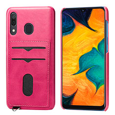 Silikon Hülle Handyhülle Ultra Dünn Schutzhülle Tasche Flexible mit Magnetisch S05D für Samsung Galaxy A30 Pink