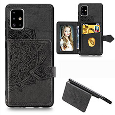 Silikon Hülle Handyhülle Ultra Dünn Schutzhülle Tasche Flexible mit Magnetisch S05D für Samsung Galaxy A71 4G A715 Schwarz