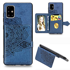 Silikon Hülle Handyhülle Ultra Dünn Schutzhülle Tasche Flexible mit Magnetisch S05D für Samsung Galaxy A71 5G Blau