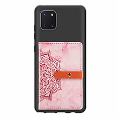Silikon Hülle Handyhülle Ultra Dünn Schutzhülle Tasche Flexible mit Magnetisch S05D für Samsung Galaxy A81 Rosa