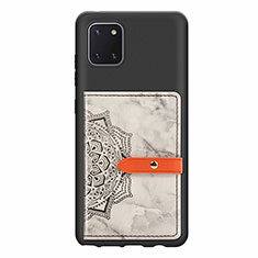 Silikon Hülle Handyhülle Ultra Dünn Schutzhülle Tasche Flexible mit Magnetisch S05D für Samsung Galaxy A81 Schwarz
