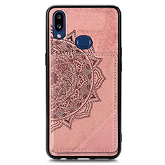 Silikon Hülle Handyhülle Ultra Dünn Schutzhülle Tasche Flexible mit Magnetisch S05D für Samsung Galaxy M01s Rosegold