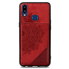 Silikon Hülle Handyhülle Ultra Dünn Schutzhülle Tasche Flexible mit Magnetisch S05D für Samsung Galaxy M01s Rot