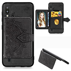 Silikon Hülle Handyhülle Ultra Dünn Schutzhülle Tasche Flexible mit Magnetisch S05D für Samsung Galaxy M10 Schwarz