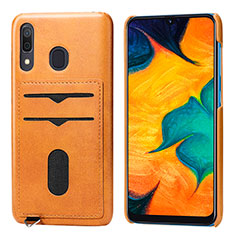 Silikon Hülle Handyhülle Ultra Dünn Schutzhülle Tasche Flexible mit Magnetisch S05D für Samsung Galaxy M10S Orange