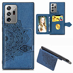 Silikon Hülle Handyhülle Ultra Dünn Schutzhülle Tasche Flexible mit Magnetisch S05D für Samsung Galaxy Note 20 Ultra 5G Blau