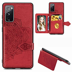 Silikon Hülle Handyhülle Ultra Dünn Schutzhülle Tasche Flexible mit Magnetisch S05D für Samsung Galaxy S20 FE 4G Rot