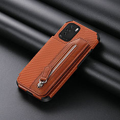 Silikon Hülle Handyhülle Ultra Dünn Schutzhülle Tasche Flexible mit Magnetisch S05D für Xiaomi Mi 11i 5G Braun