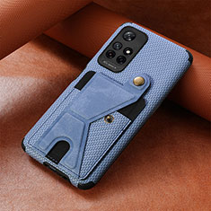 Silikon Hülle Handyhülle Ultra Dünn Schutzhülle Tasche Flexible mit Magnetisch S05D für Xiaomi Poco M4 Pro 5G Blau