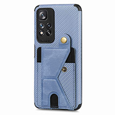 Silikon Hülle Handyhülle Ultra Dünn Schutzhülle Tasche Flexible mit Magnetisch S05D für Xiaomi Poco X4 NFC Blau