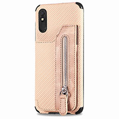 Silikon Hülle Handyhülle Ultra Dünn Schutzhülle Tasche Flexible mit Magnetisch S05D für Xiaomi Redmi 9A Gold