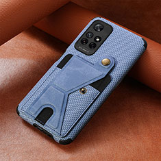 Silikon Hülle Handyhülle Ultra Dünn Schutzhülle Tasche Flexible mit Magnetisch S05D für Xiaomi Redmi Note 11 5G Blau