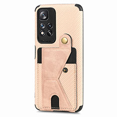 Silikon Hülle Handyhülle Ultra Dünn Schutzhülle Tasche Flexible mit Magnetisch S05D für Xiaomi Redmi Note 11 Pro+ Plus 5G Gold