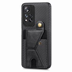 Silikon Hülle Handyhülle Ultra Dünn Schutzhülle Tasche Flexible mit Magnetisch S05D für Xiaomi Redmi Note 11 Pro+ Plus 5G Schwarz