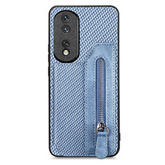 Silikon Hülle Handyhülle Ultra Dünn Schutzhülle Tasche Flexible mit Magnetisch S06D für Huawei Honor 80 Pro 5G Blau