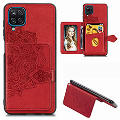 Silikon Hülle Handyhülle Ultra Dünn Schutzhülle Tasche Flexible mit Magnetisch S06D für Samsung Galaxy A12 Rot