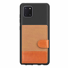 Silikon Hülle Handyhülle Ultra Dünn Schutzhülle Tasche Flexible mit Magnetisch S06D für Samsung Galaxy M60s Braun