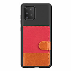 Silikon Hülle Handyhülle Ultra Dünn Schutzhülle Tasche Flexible mit Magnetisch S06D für Samsung Galaxy M80S Rot