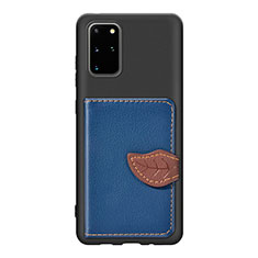 Silikon Hülle Handyhülle Ultra Dünn Schutzhülle Tasche Flexible mit Magnetisch S06D für Samsung Galaxy S20 Plus 5G Blau