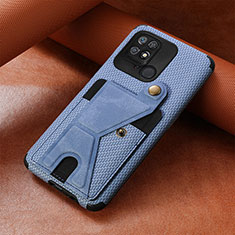 Silikon Hülle Handyhülle Ultra Dünn Schutzhülle Tasche Flexible mit Magnetisch S06D für Xiaomi Redmi 10C 4G Blau