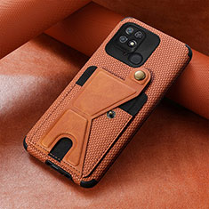 Silikon Hülle Handyhülle Ultra Dünn Schutzhülle Tasche Flexible mit Magnetisch S06D für Xiaomi Redmi 10C 4G Braun