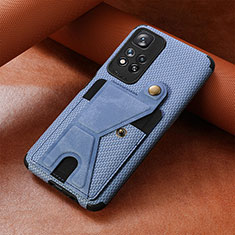 Silikon Hülle Handyhülle Ultra Dünn Schutzhülle Tasche Flexible mit Magnetisch S06D für Xiaomi Redmi Note 11 Pro+ Plus 5G Blau
