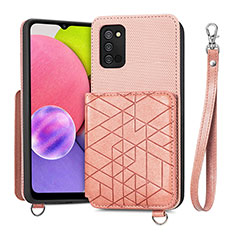 Silikon Hülle Handyhülle Ultra Dünn Schutzhülle Tasche Flexible mit Magnetisch S07D für Samsung Galaxy A02s Rosa