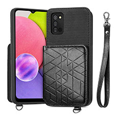 Silikon Hülle Handyhülle Ultra Dünn Schutzhülle Tasche Flexible mit Magnetisch S07D für Samsung Galaxy A02s Schwarz