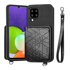 Silikon Hülle Handyhülle Ultra Dünn Schutzhülle Tasche Flexible mit Magnetisch S07D für Samsung Galaxy A22 4G Schwarz