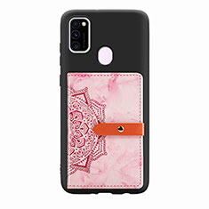 Silikon Hülle Handyhülle Ultra Dünn Schutzhülle Tasche Flexible mit Magnetisch S07D für Samsung Galaxy M21 Rosa