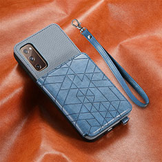 Silikon Hülle Handyhülle Ultra Dünn Schutzhülle Tasche Flexible mit Magnetisch S07D für Samsung Galaxy S20 FE 4G Blau