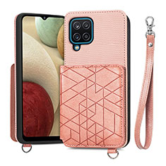 Silikon Hülle Handyhülle Ultra Dünn Schutzhülle Tasche Flexible mit Magnetisch S08D für Samsung Galaxy A12 Rosa