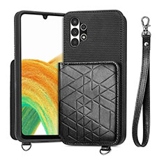 Silikon Hülle Handyhülle Ultra Dünn Schutzhülle Tasche Flexible mit Magnetisch S08D für Samsung Galaxy A13 4G Schwarz