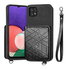 Silikon Hülle Handyhülle Ultra Dünn Schutzhülle Tasche Flexible mit Magnetisch S08D für Samsung Galaxy A22s 5G Schwarz