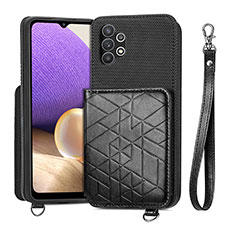 Silikon Hülle Handyhülle Ultra Dünn Schutzhülle Tasche Flexible mit Magnetisch S08D für Samsung Galaxy A32 4G Schwarz